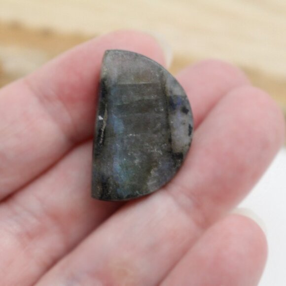Labradorite Crystal 1/2 Moon Cabochon - Picture 11 of 13